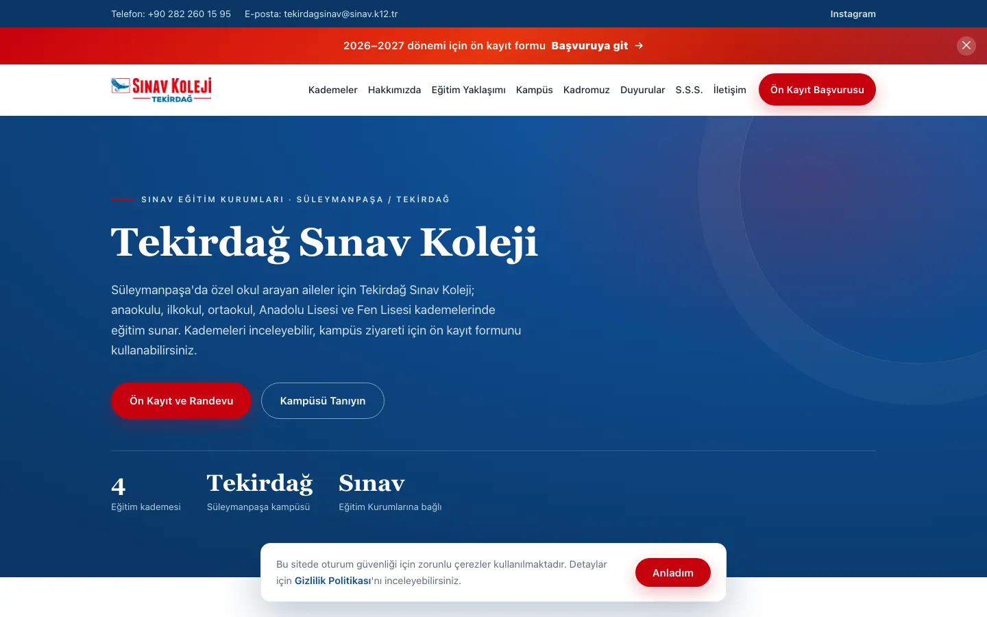 Tekirdağ Sınav Koleji website